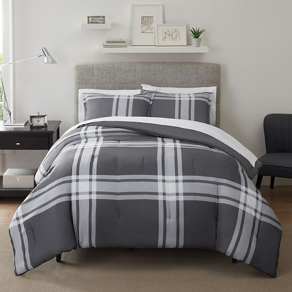 Serta® Simply Clean Jax Plaid Antimicrobial Comforter Set with Shams