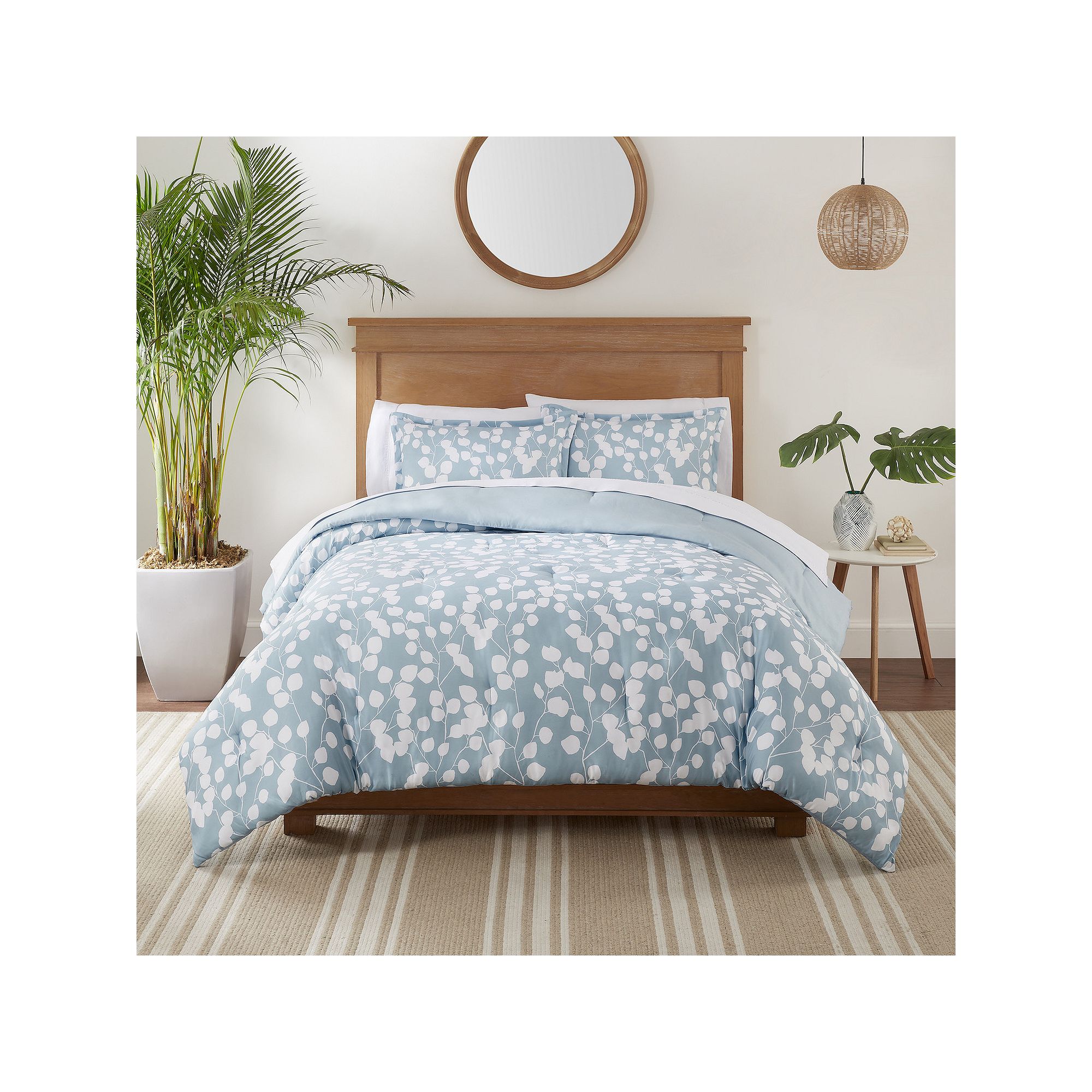 Serta® Simply Clean Ellen Botanical Leaf Antimicrobial Comforter Set with 