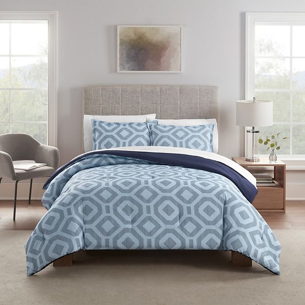 Serta® Simply Clean Skyler Textured Geometric Antimicrobial Comforter ...