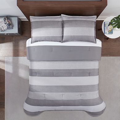 Serta® Simply Clean Billy Textured Stripe Antimicrobial Comforter Set with Shams