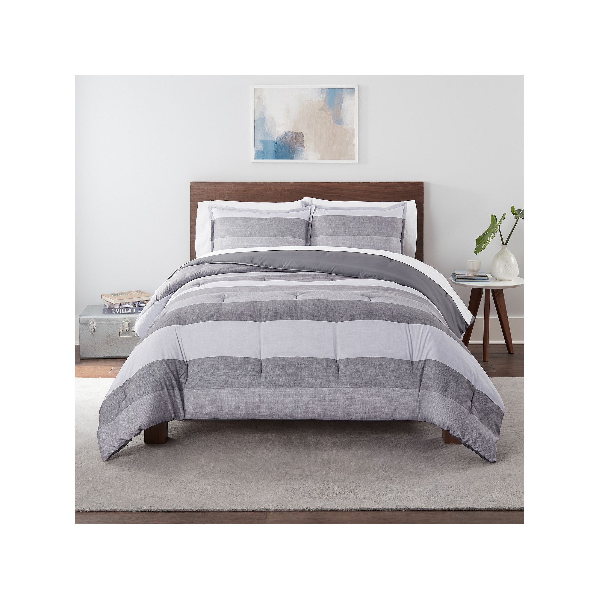 Serta® Simply Clean Billy Textured Stripe Antimicrobial Comforter Set with