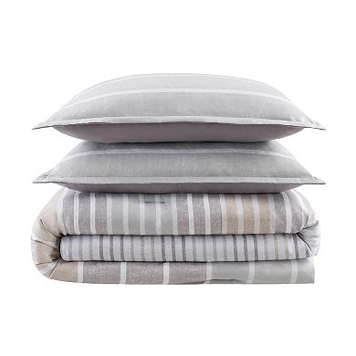 Serta® Simply Clean Conrad Variegated Stripe Antimicrobial 3-Piece Comforter Set