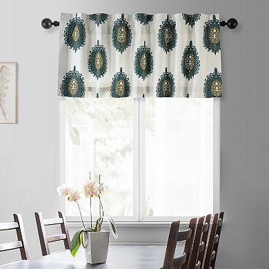 EFF Mayan Printed Cotton Window Valance, 50" X 19"