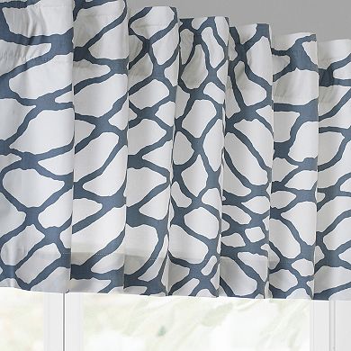 EFF Ellis Printed Cotton Window Valance, 50" X 19", Ellis Blue