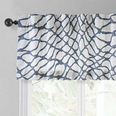 EFF Ellis Printed Cotton Window Valance, 50" X 19", Ellis Blue