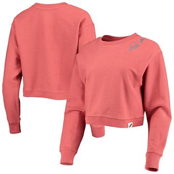 Women's League Collegiate Wear Texas Orange Texas Longhorns Corded Timber Cropped Pullover Sweatshirt