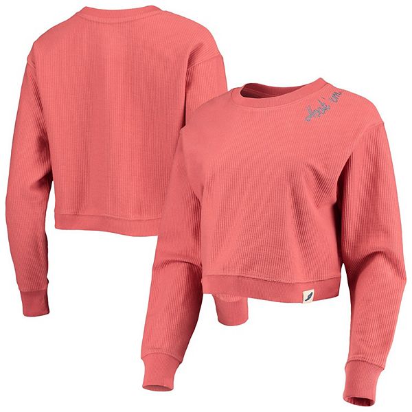 Women's League Collegiate Wear Texas Orange Texas Longhorns Corded Timber  Cropped Pullover Sweatshirt