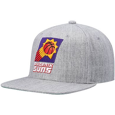 Men's Mitchell & Ness Heathered Gray Phoenix Suns Hardwood Classics Team 2.0 Snapback Hat