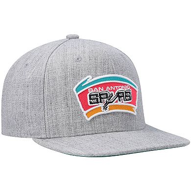 Men's Mitchell & Ness Heathered Gray San Antonio Spurs Hardwood Classics Team 2.0 Snapback Hat