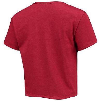 Women's ZooZatz Crimson Red United FC Solid Cropped T-Shirt