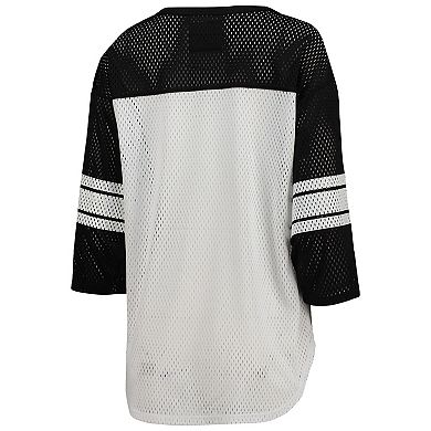 Women's G-III 4Her by Carl Banks White/Black Washington Commanders First Team 3/4-Sleeve Mesh Top