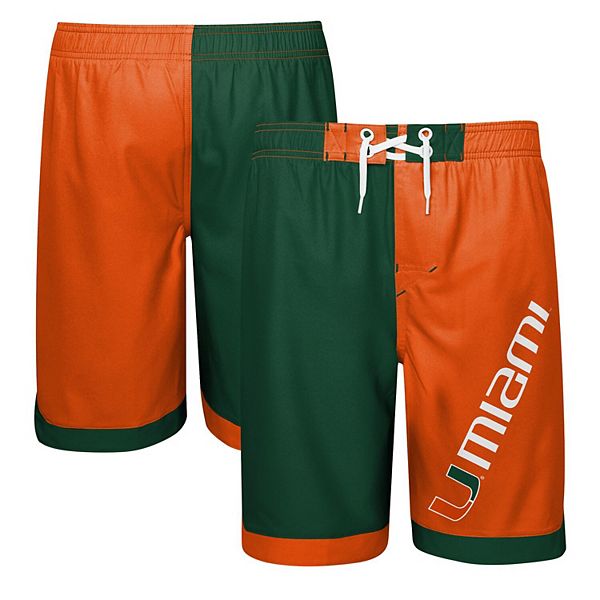 Youth Green/Orange Miami Hurricanes Conch Bay Swim Shorts