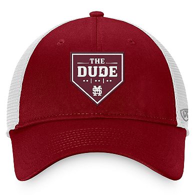 Men's Top of the World Maroon Mississippi State Bulldogs The Dude Home Plate Snapback Trucker Hat