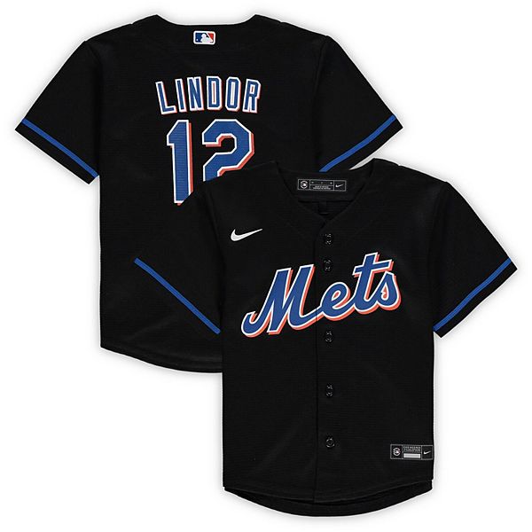 Francisco Lindor #12 - Game Used Black Jersey - 1-4, Run Scored - Mets vs.  Mariners - 9/1/23