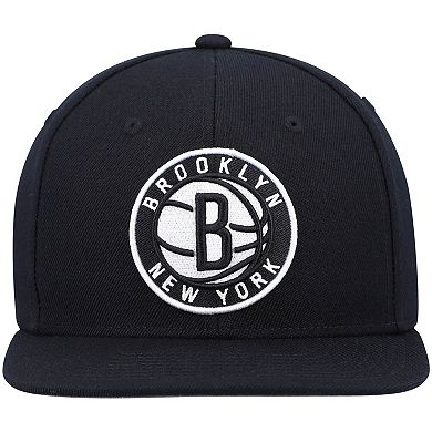 Men's Mitchell & Ness Black Brooklyn Nets Ground 2.0 Snapback Hat