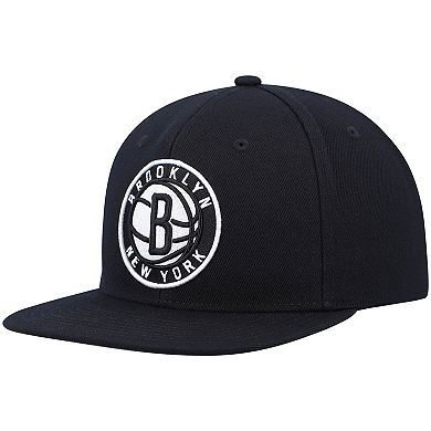 Men's Mitchell & Ness Black Brooklyn Nets Ground 2.0 Snapback Hat