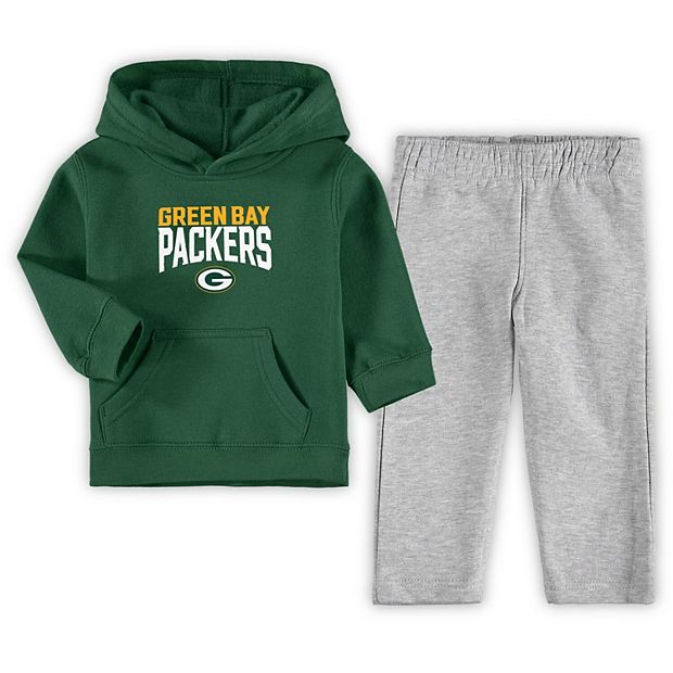 Toddler Green/Gray Green Bay Packers Fan Flare Pullover Hoodie and