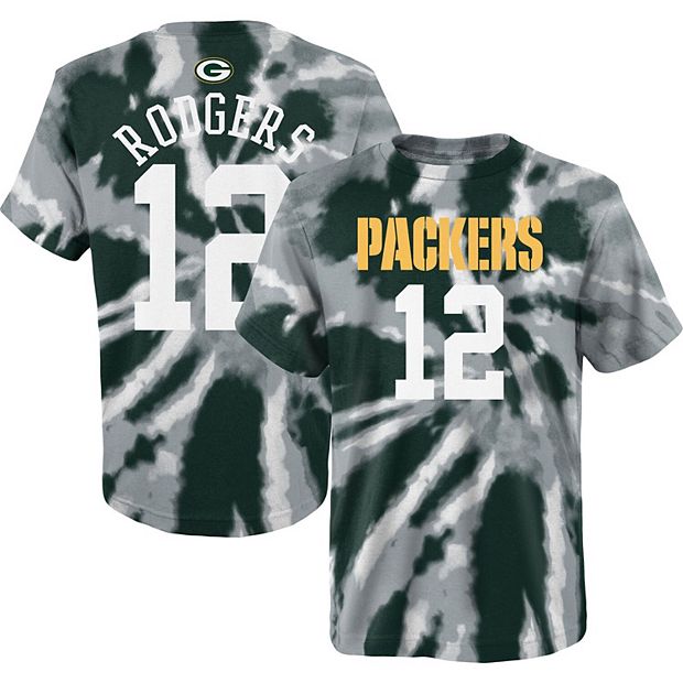 Youth Aaron Rodgers Green Green Bay Packers Tie-Dye Name & Number T-Shirt