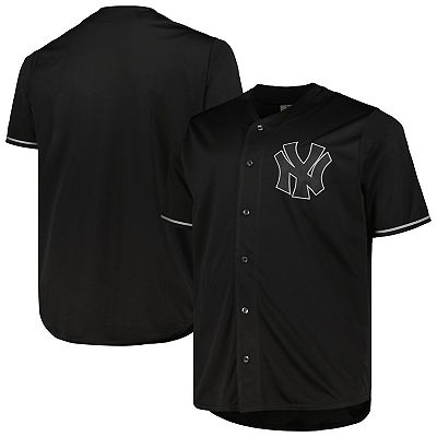 Men s Black Gray New York Yankees Big Tall Pop Fashion Jersey