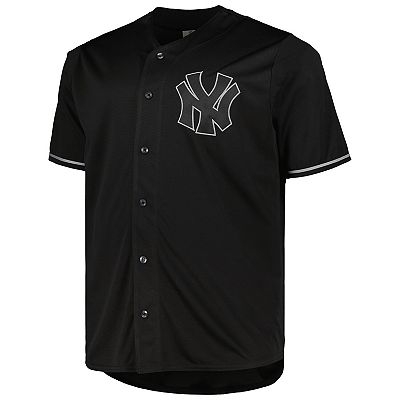 Men s Black Gray New York Yankees Big Tall Pop Fashion Jersey