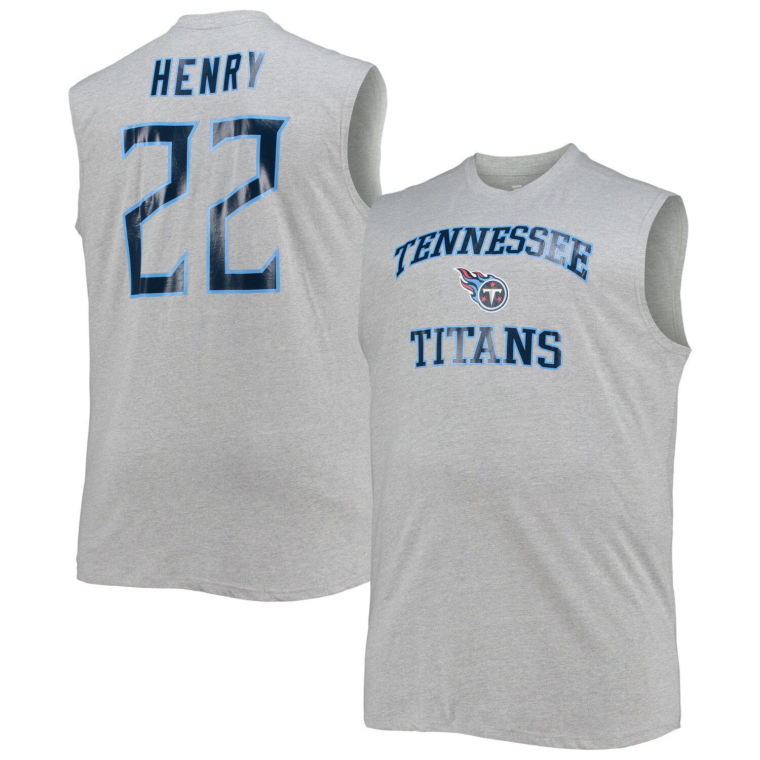 Fanatics Branded Men's Derrick Henry Oatmeal Tennessee Titans Big & Tall Player Name & Number Raglan T-Shirt