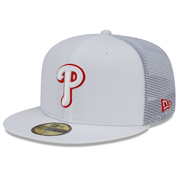 Philadelphia Phillies MLB FLOCKING MESH-BACK White Fitted Hat