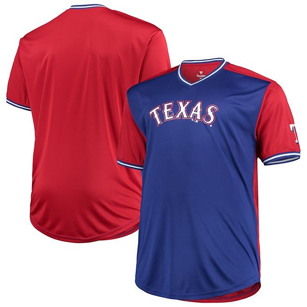 Texas Rangers MLB Men's Blue/Red Short Sleeve V-Neck Jersey New Without Tags