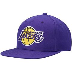 Men's Mitchell & Ness Purple/Gold Los Angeles Lakers Half and Half Snapback  Hat