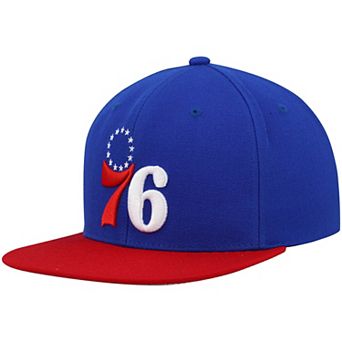 Men's Mitchell & Ness Royal/Red Philadelphia 76ers Team Two-Tone 2.0 Snapback Hat