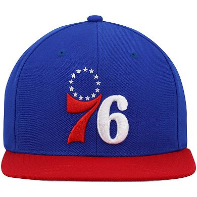 Men's Mitchell & Ness Royal/Red Philadelphia 76ers Team Two-Tone 2.0 Snapback Hat