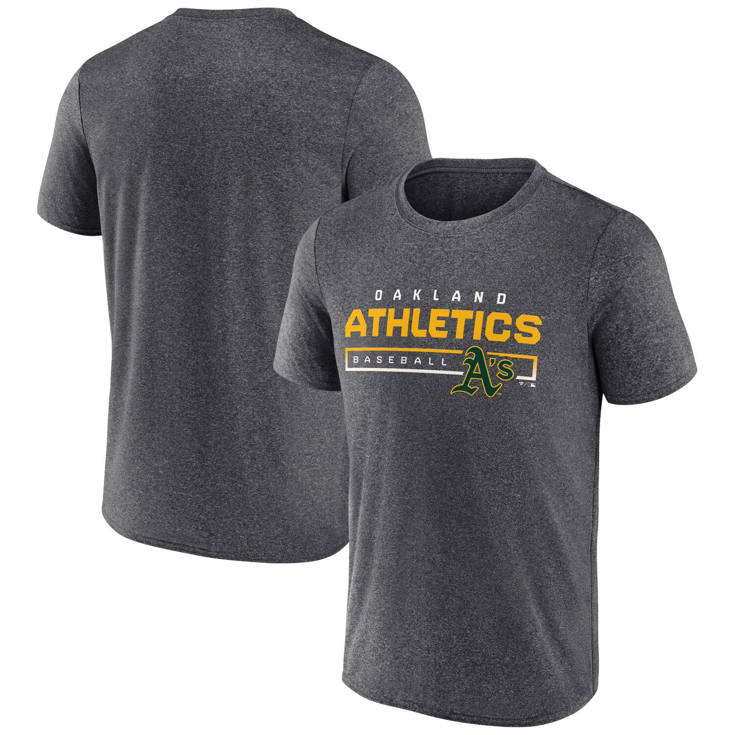 Women's Fanatics Branded Heathered Gray Oakland Athletics Victory Launch  3/4-Sleeve Tri-Blend T-Shirt