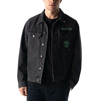 Men's The Wild Collective Black Austin FC Denim Button-Up Jacket