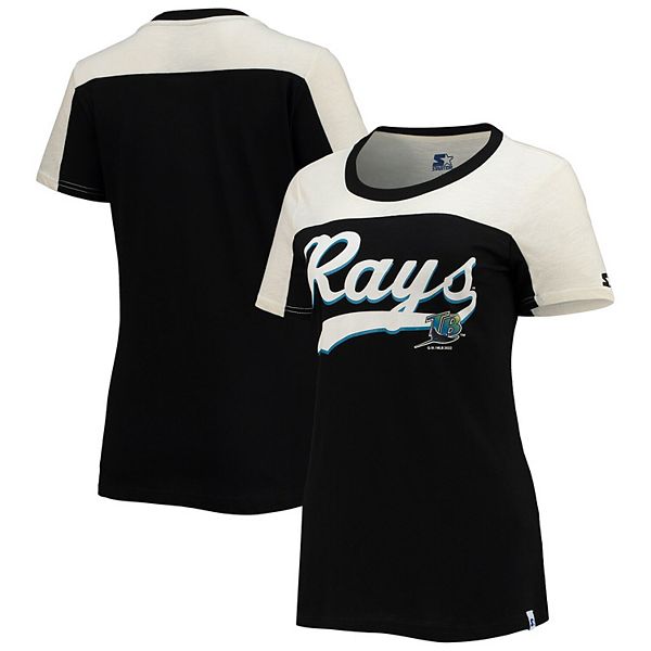 Women's Starter Black/White Tampa Bay Rays Kick Start T-Shirt