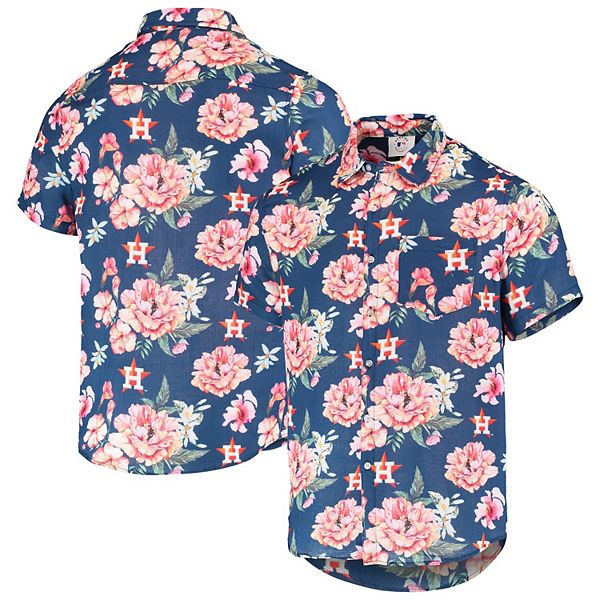 Houston Astros FOCO Women's Floral Button Up Shirt - Navy