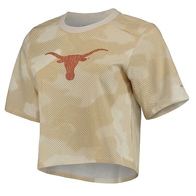 Women's Columbia White/Tan Texas Longhorns Park Camo Boxy T-Shirt