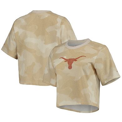 Women's Columbia White/Tan Texas Longhorns Park Camo Boxy T-Shirt