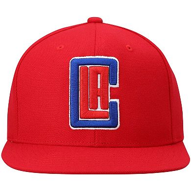Men's Mitchell & Ness Red LA Clippers Ground 2.0 Snapback Hat
