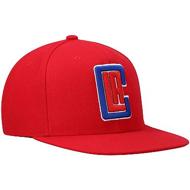 Men's Mitchell & Ness Red LA Clippers Ground 2.0 Snapback Hat