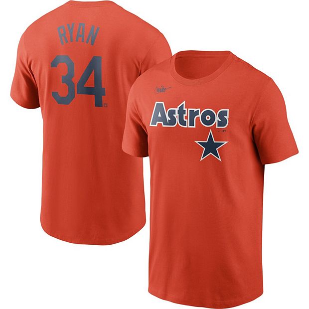 Men's Nike Nolan Ryan Orange Houston Astros Cooperstown Collection Name &  Number T-Shirt