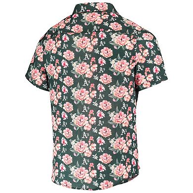 Men's FOCO Green Oakland Athletics Floral Linen Button-Up Shirt