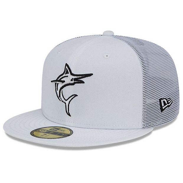 Men's New Era Miami Marlins White on 59FIFTY Fitted Hat