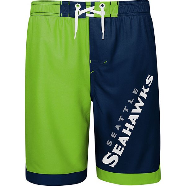 Youth Neon Green/College Navy Seattle Seahawks Conch Bay Board Shorts