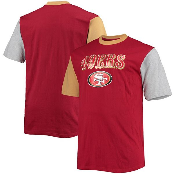 Men's San Francisco 49ers Scarlet/Gold Big & Tall Colorblocked T-Shirt