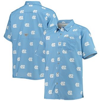Men's Columbia Carolina Blue North Carolina Tar Heels Super Slack Tide Team Omni-Shade Button-Up Shirt