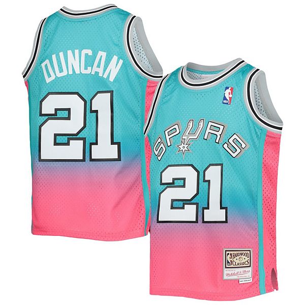 Youth Mitchell & Ness Teal/Heathered Gray San Antonio Spurs