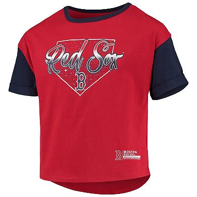 Girls Youth Red Boston Red Sox Bleachers T-Shirt