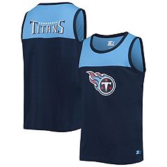 Men's Starter White/Navy Tennessee Titans Thursday Night Gridiron Raglan Half-Zip Hooded Jacket Size: Medium