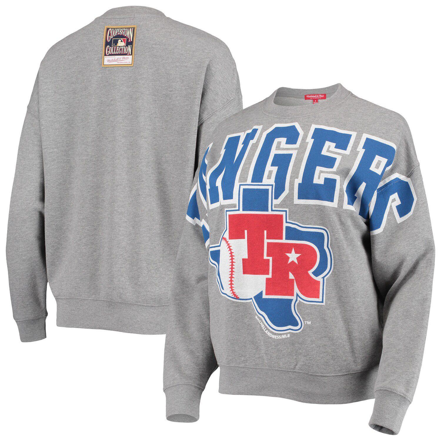 Texas Rangers Majestic Threads Fleece Pullover Sweatshirt - Oatmeal