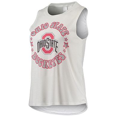 Women's Concepts Sport Scarlet/White Ohio State Buckeyes Ultimate Flannel Tank Top & Shorts Sleep Set