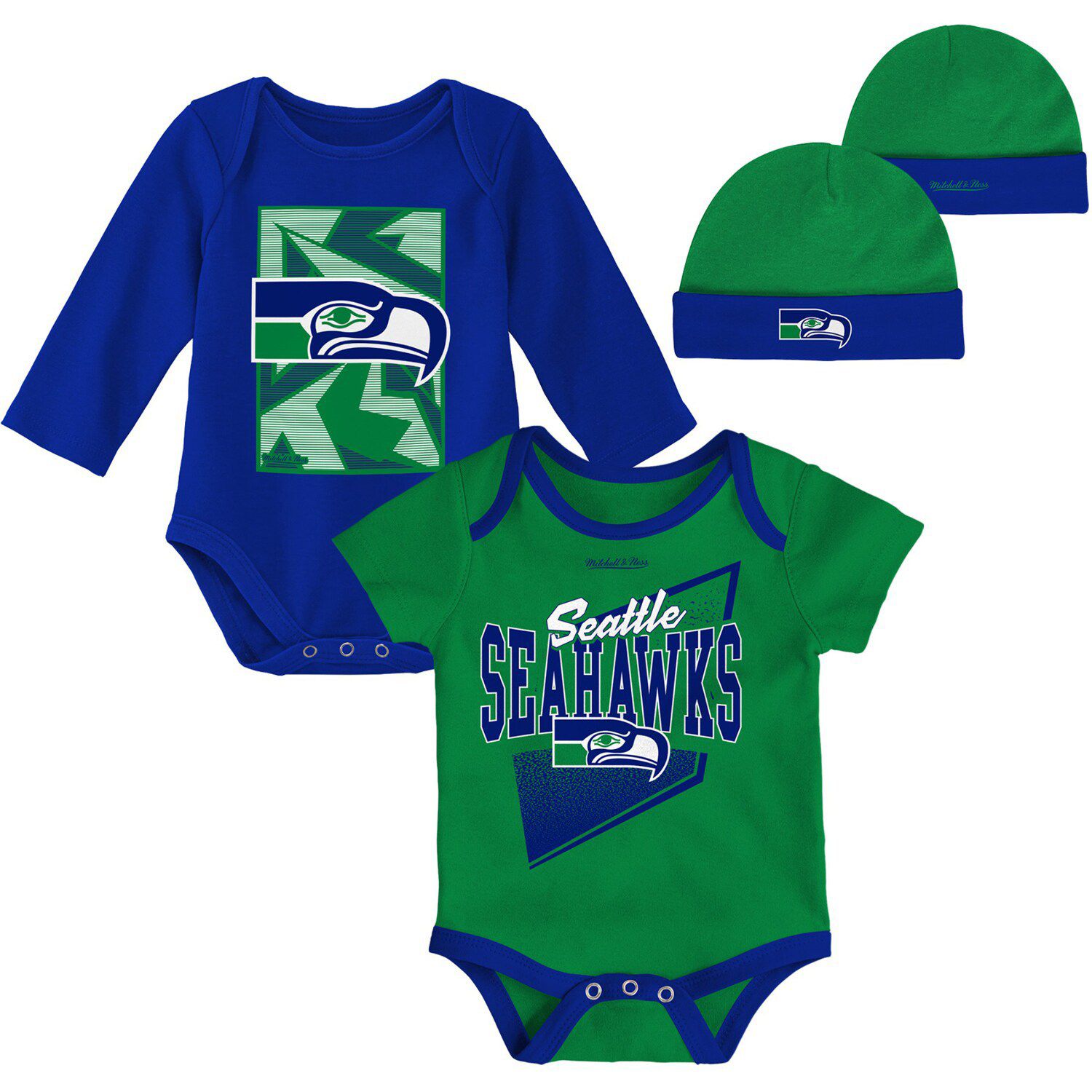 Seattle Seahawks Newborn Piped Raglan Full Zip Coverall - College Navy